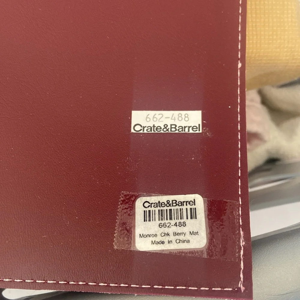 (2) Crate&Barrel faux leather placemats